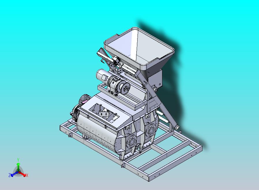 JS750混凝土搅拌机三维图与仿真proe