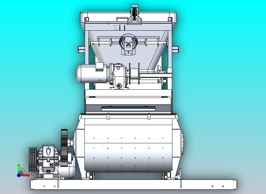 JS750混凝土搅拌机三维图与仿真proe