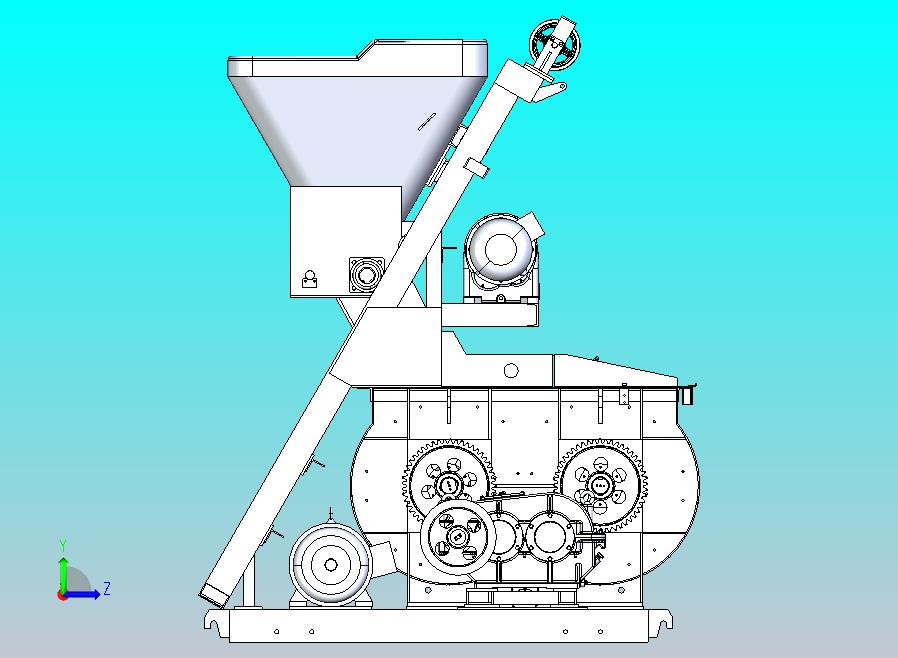 JS750混凝土搅拌机三维图与仿真proe