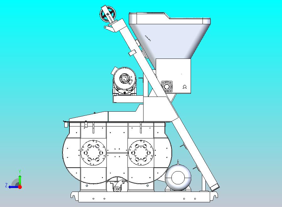 JS750混凝土搅拌机三维图与仿真proe