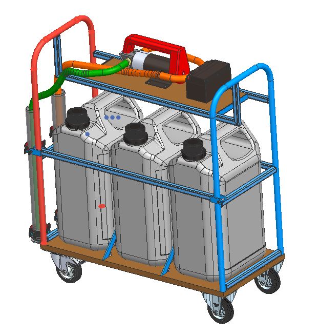 带泵的移动柴油罐推车-3x 30 L +50 Lmin传输系统