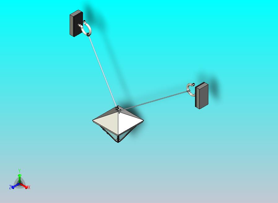 由两根杆支撑的灯