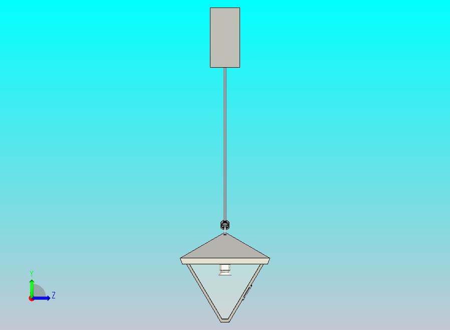 由两根杆支撑的灯