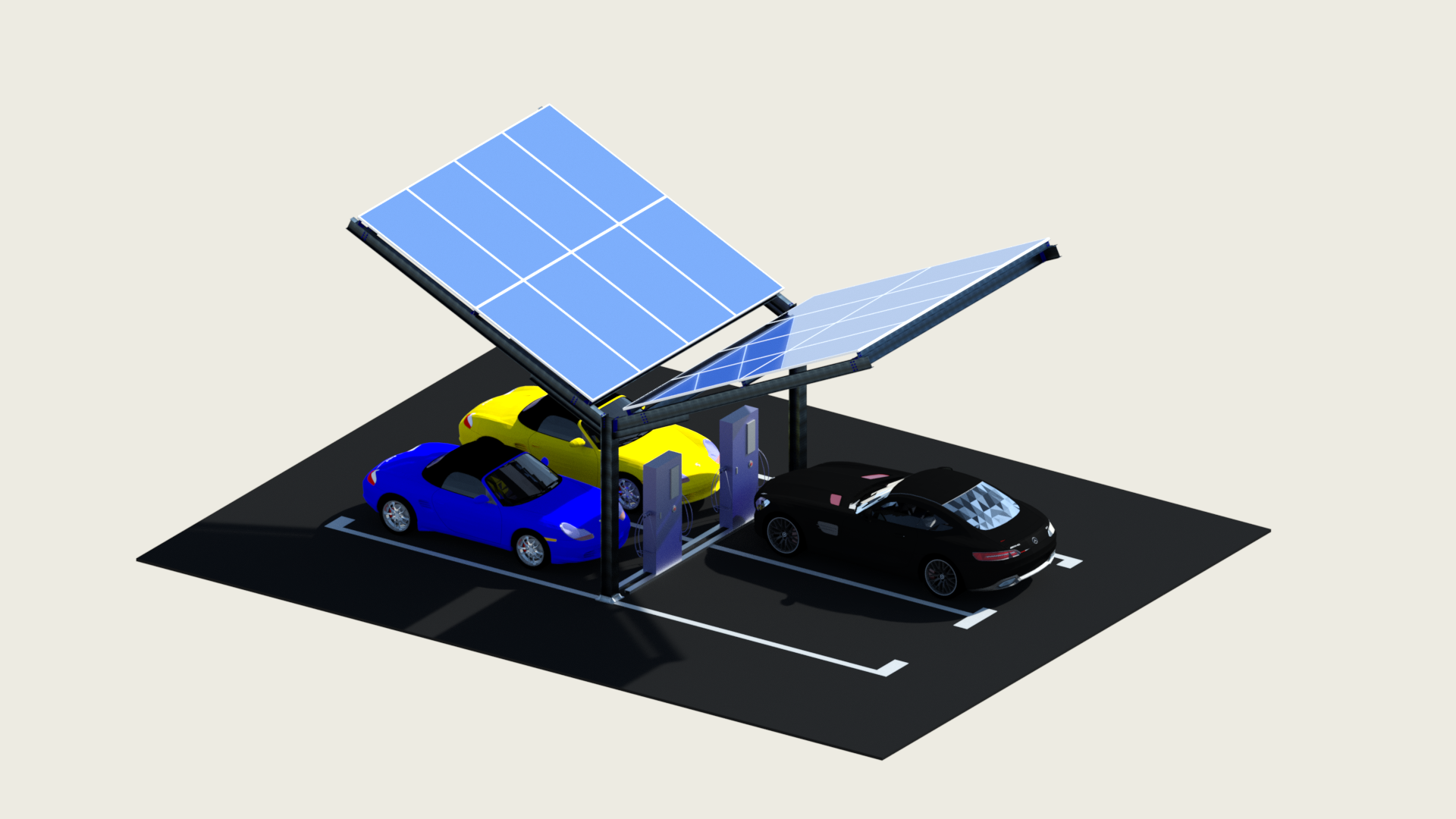 个带充电端口的停车位