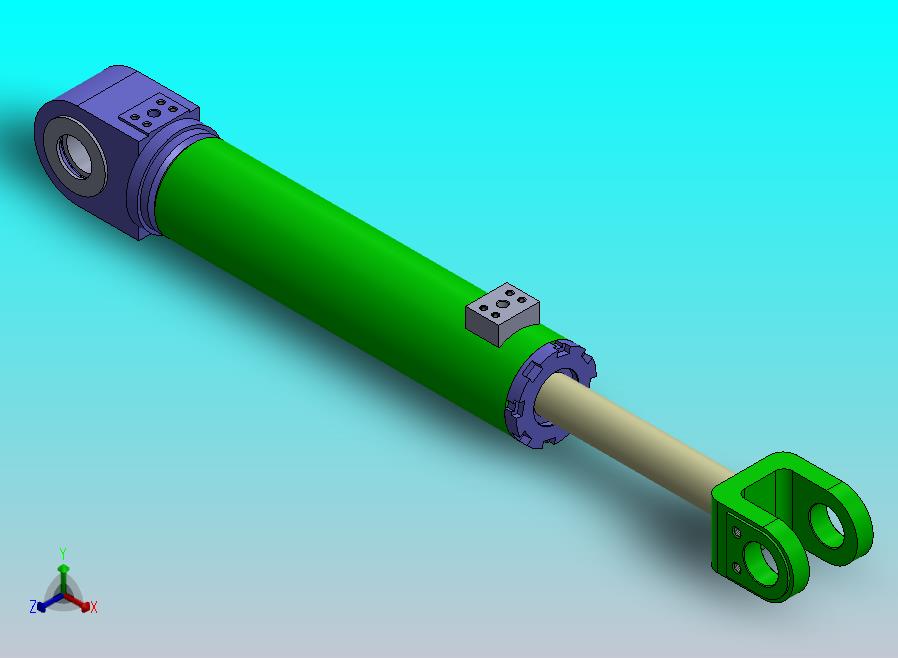 焊接式液压缸（带前后端安装法兰）100x50x389毫米