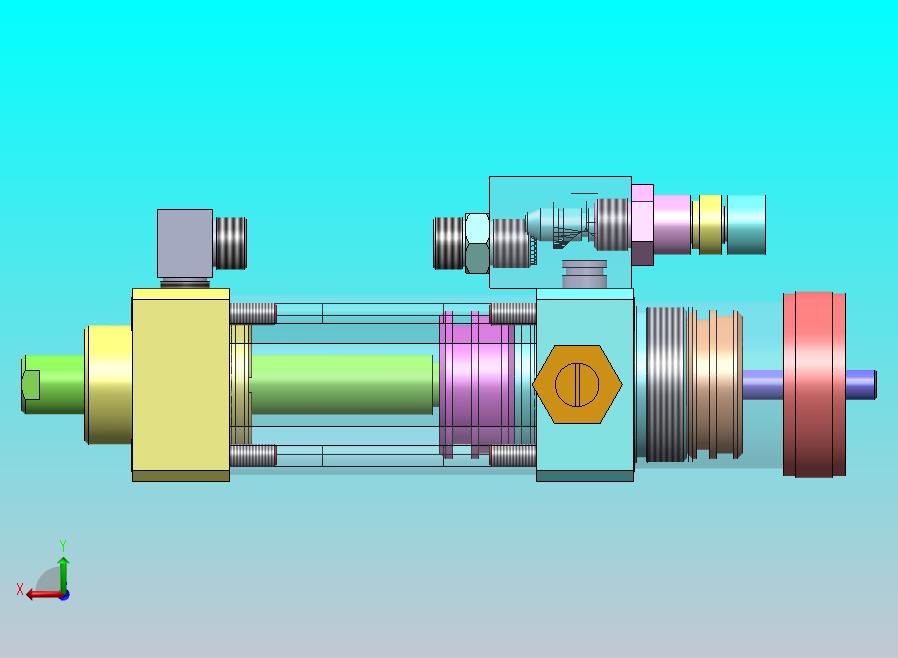 横拉杆气动缸（带双缸）（40x16x50.5）（40x8x12.7）mm