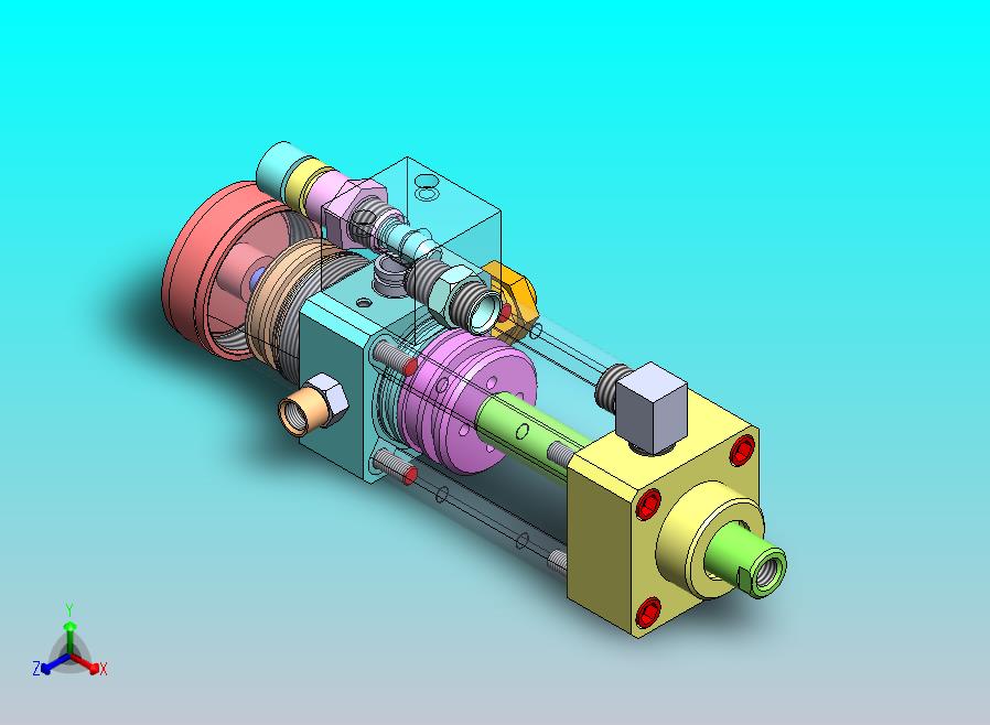横拉杆气动缸（带双缸）（40x16x50.5）（40x8x12.7）mm