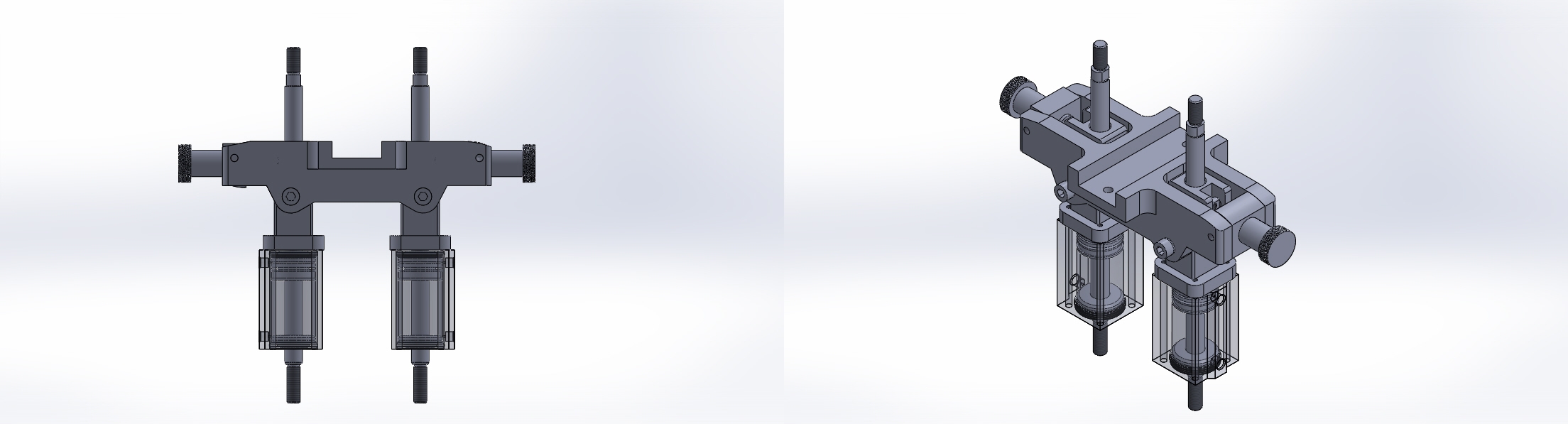 专用气动缸（带机械机构组合的双缸）40x16x50 mm