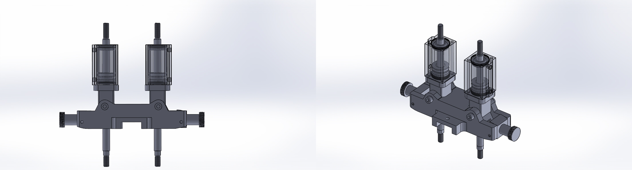 专用气动缸（带机械机构组合的双缸）40x16x50 mm