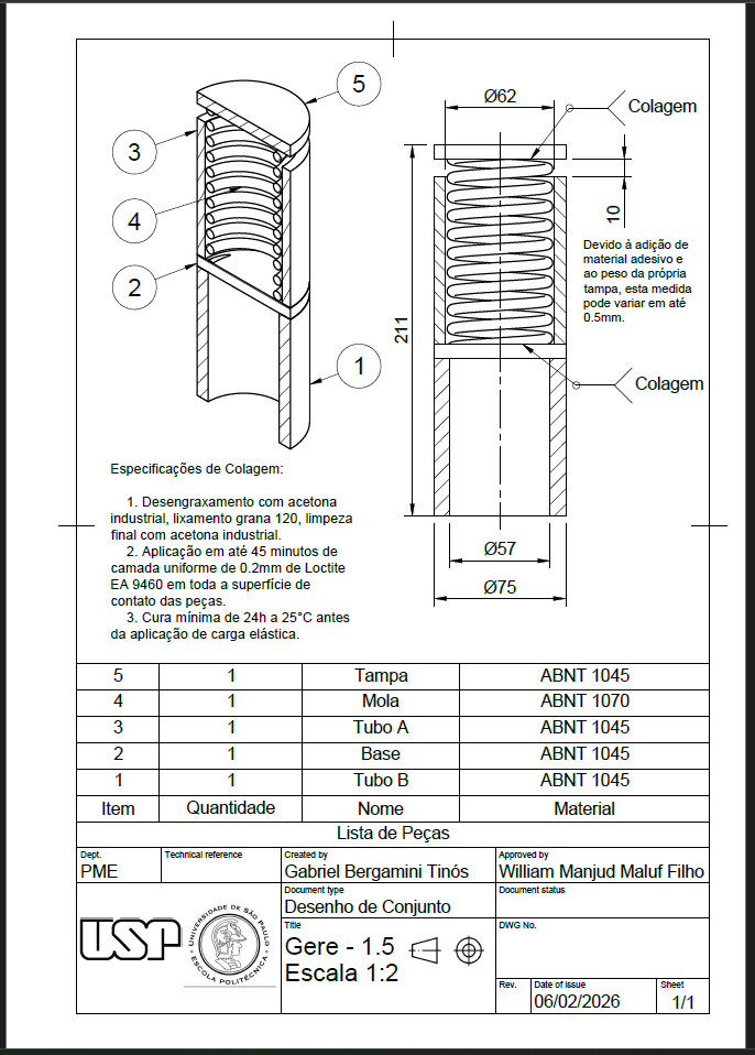 刚性管内的弹性弹簧