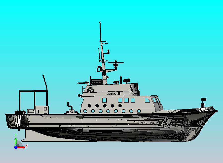 大型救援船柏林号打印模型