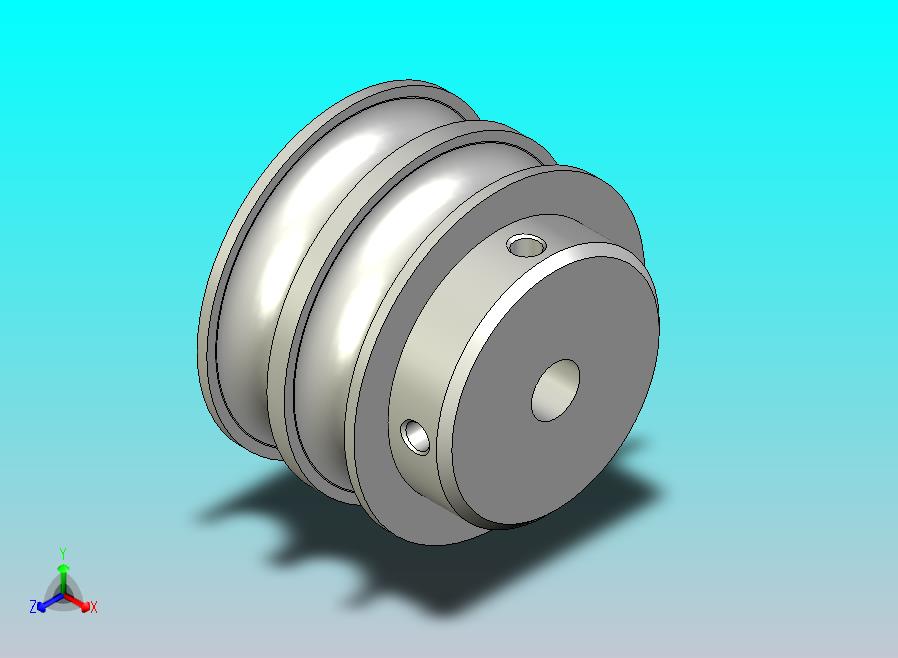 圆皮带用滑轮，双联型，U型槽