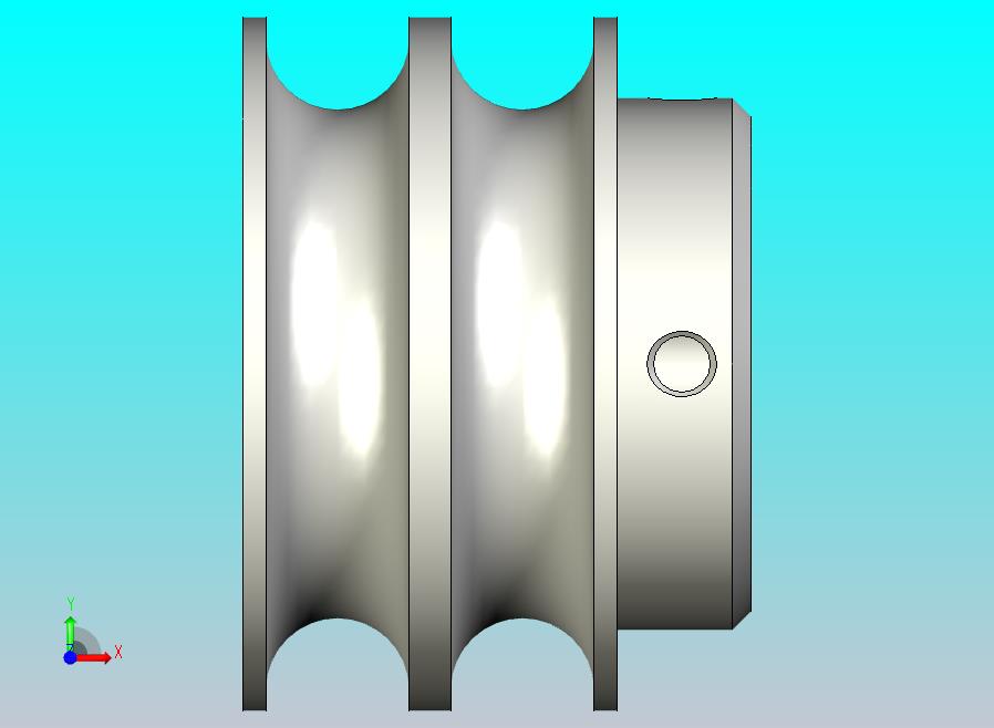 圆皮带用滑轮，双联型，U型槽