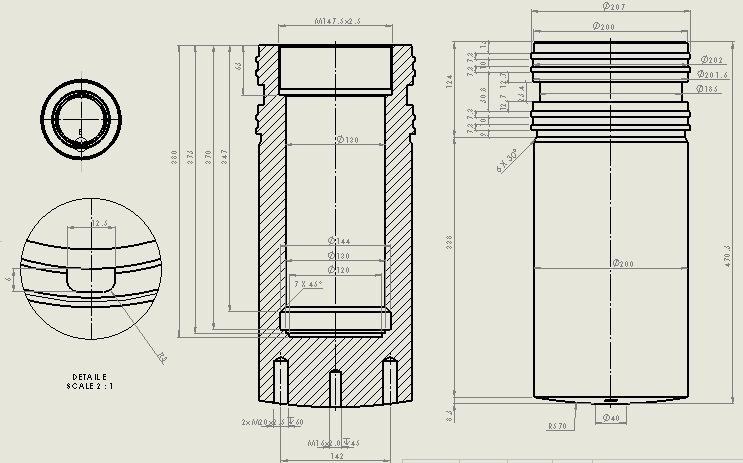 液压缸杆紧凑型活塞