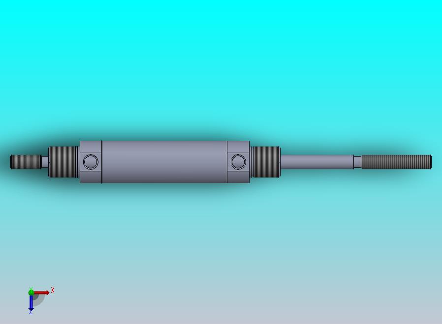 螺纹类型 气缸（圆形后安装 - 双杆） 25x10x50 mm