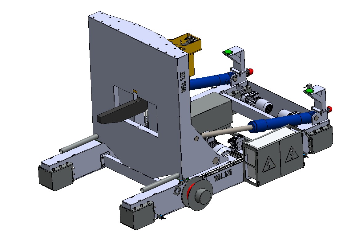 带有传送车 13 的卷材翻转机