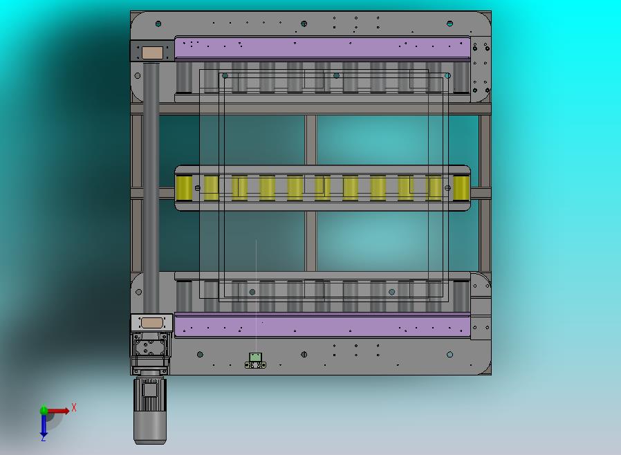 叉车接驳三列滚筒输送机