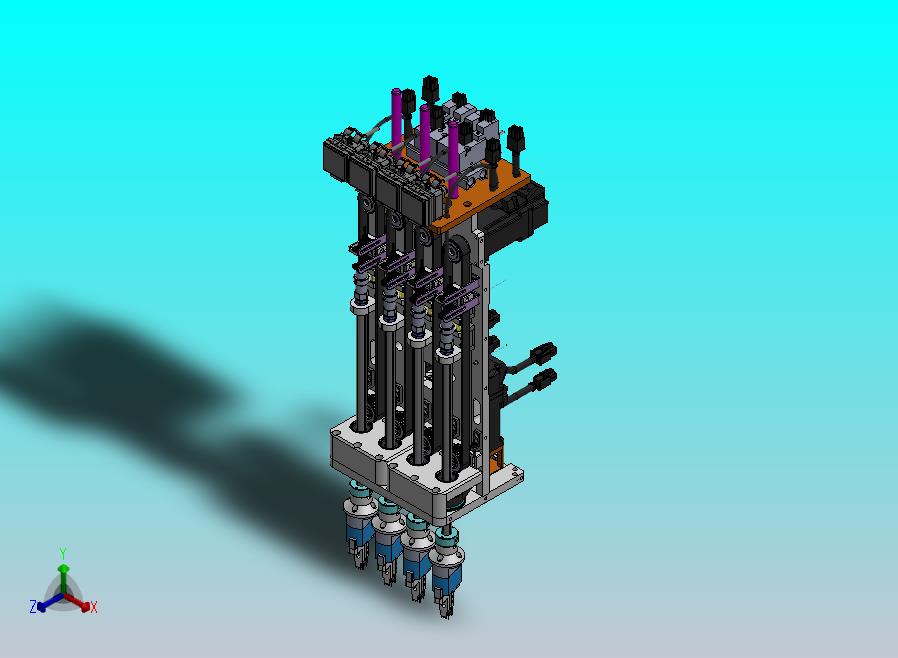 带视觉功能的四头插件机构