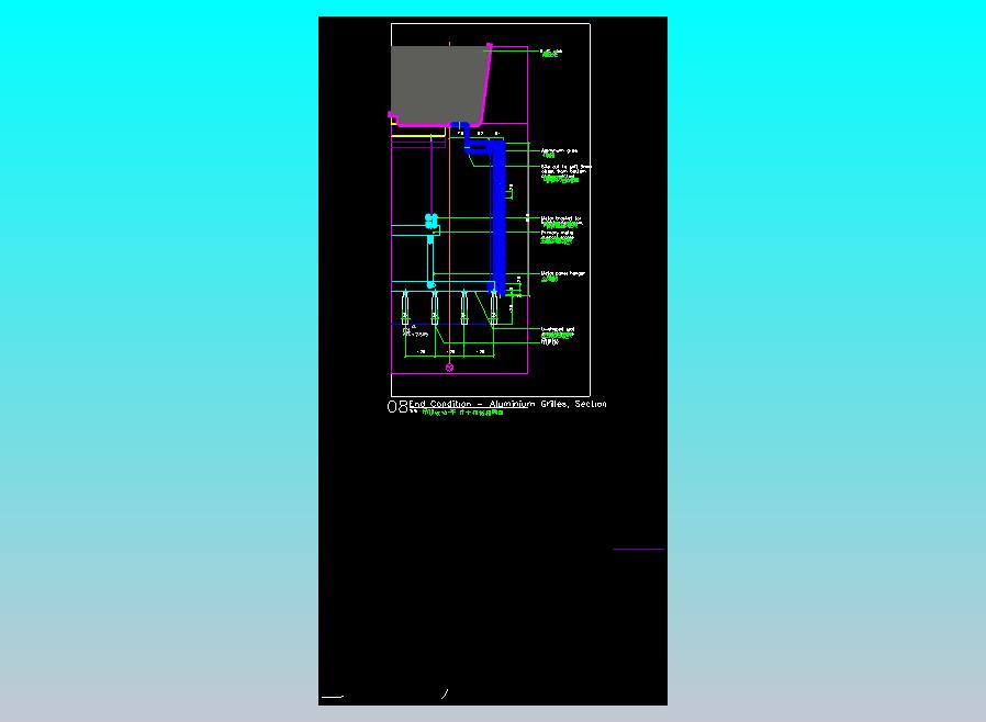吊顶收边-平行于铝格栅断面