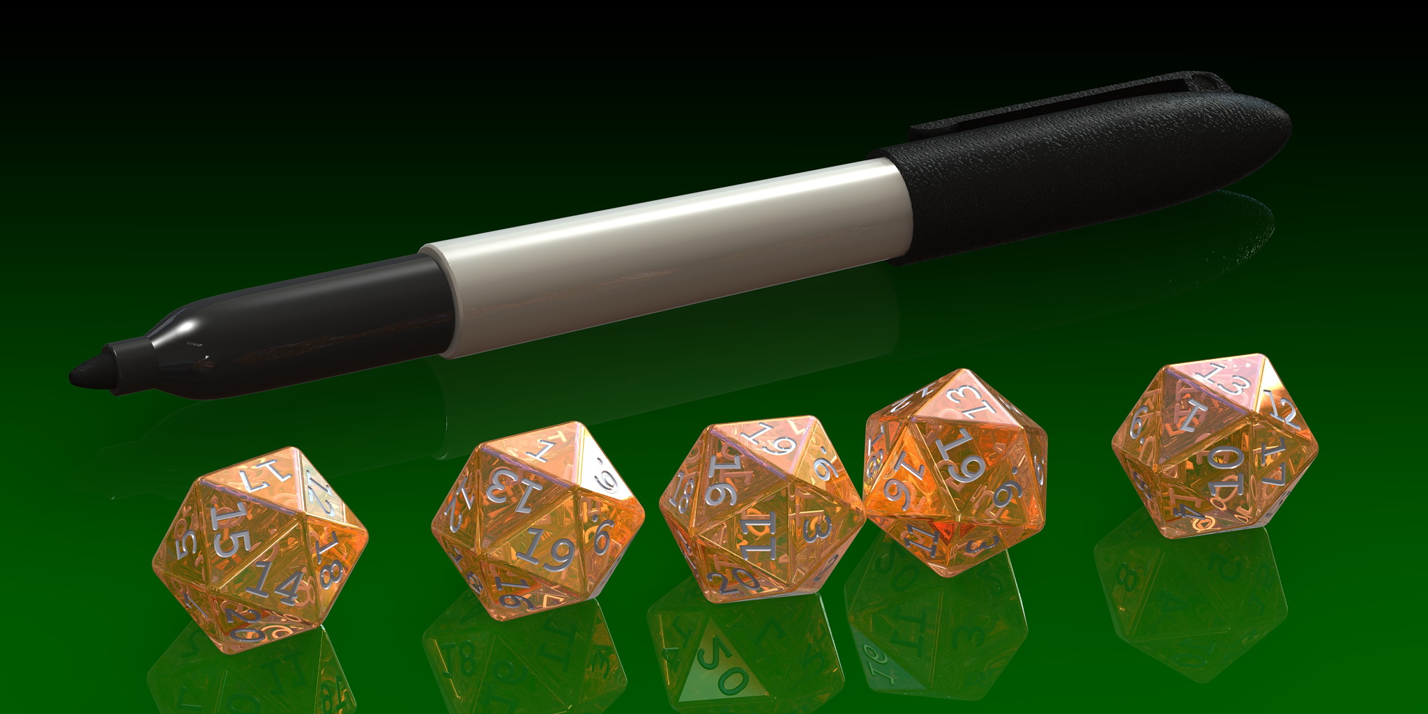 D20 标准二十面体骰子