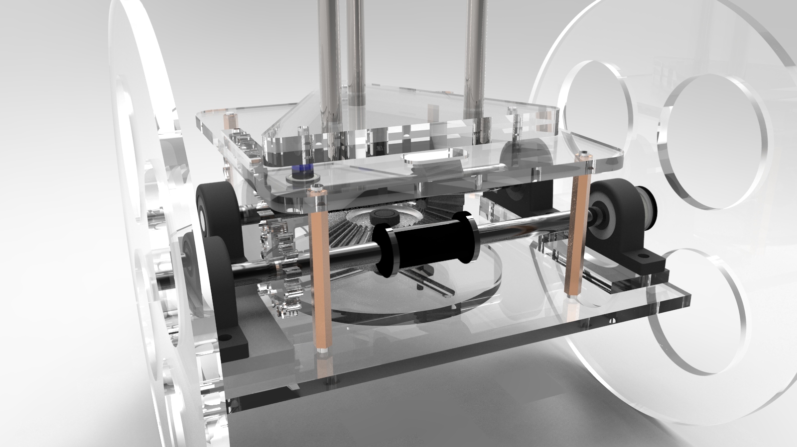 无碳小车(圆锥齿轮+曲柄滑块)三维建模图纸 ProE5设计