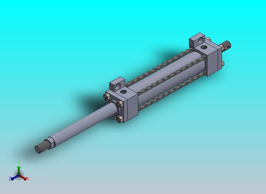 横拉杆式液压缸（双杆-底座安装）50x35x254 mm