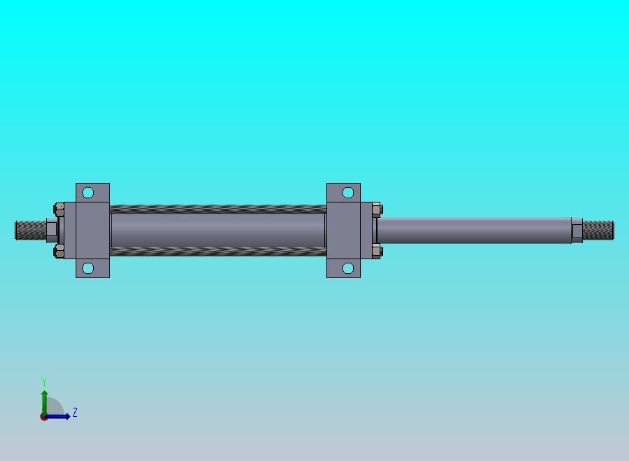 横拉杆式液压缸（双杆-底座安装）50x35x254 mm