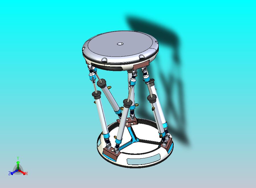 6轴铰接机构稳定器3D数模图纸 IGS格式