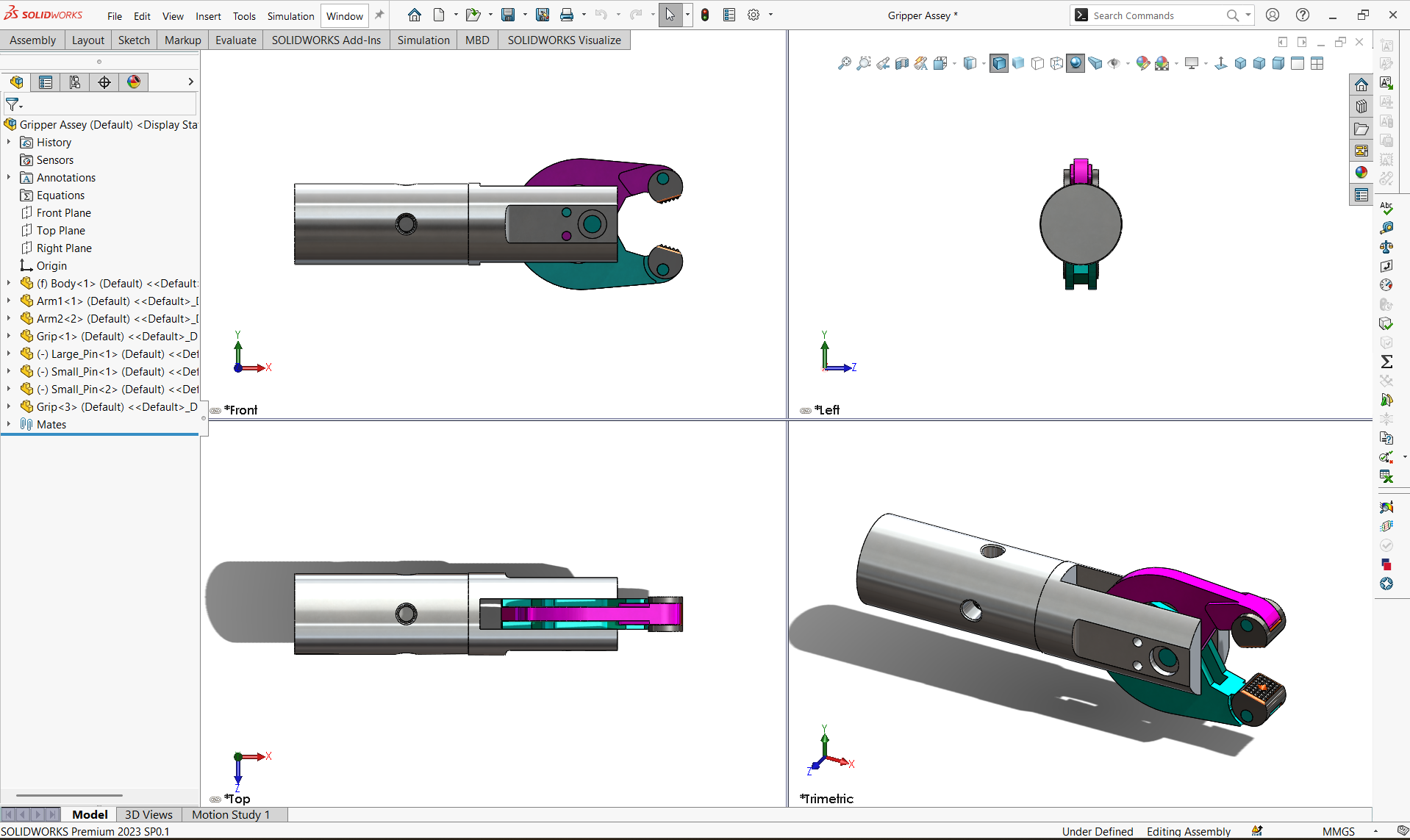 夹爪3D数模图纸 Solidworks设计