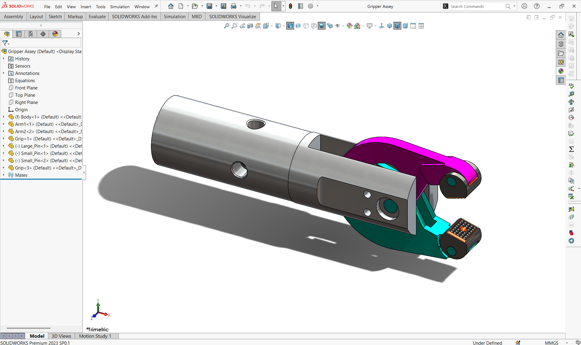 夹爪3D数模图纸 Solidworks设计