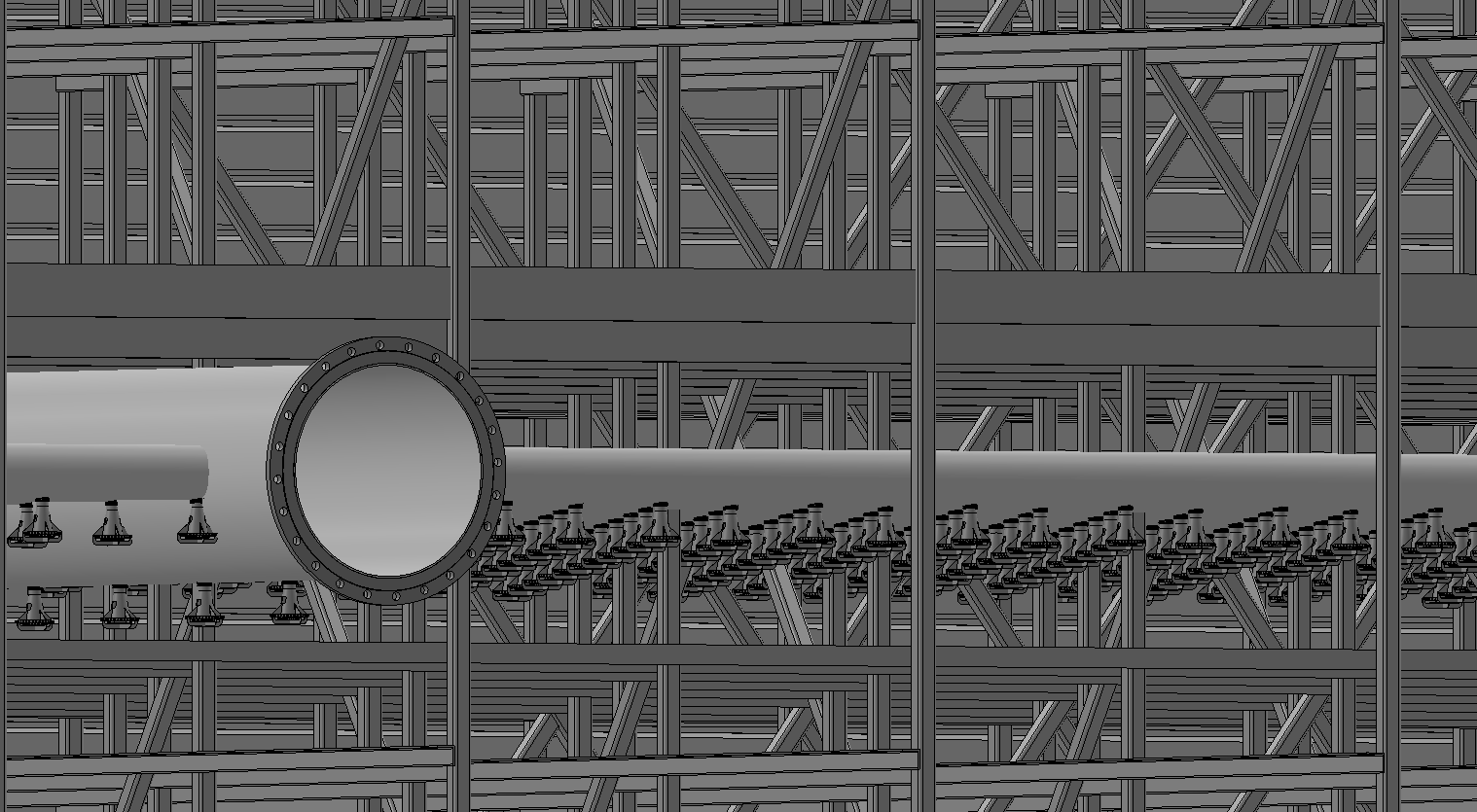 7个单元组成的冷却塔3D数模图纸 STEP格式