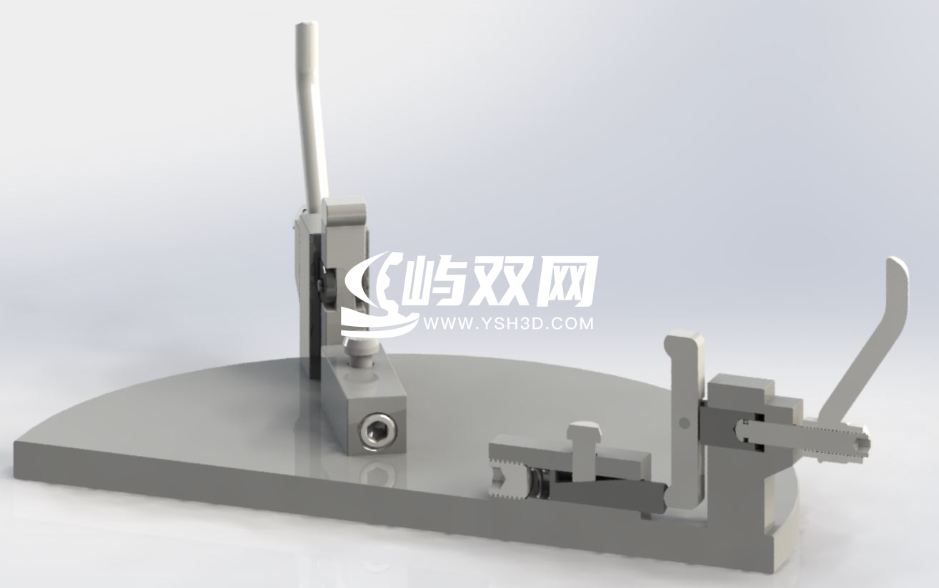 双向夹紧机构工装夹具3D图纸 STEP IGS格式