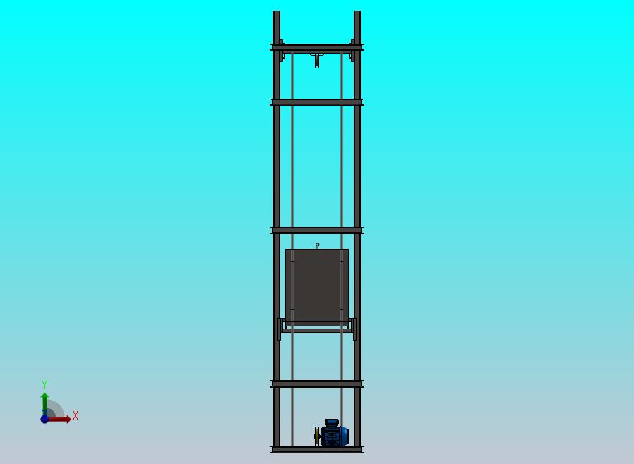 绞车式提升机3D图纸 Solidworks设计