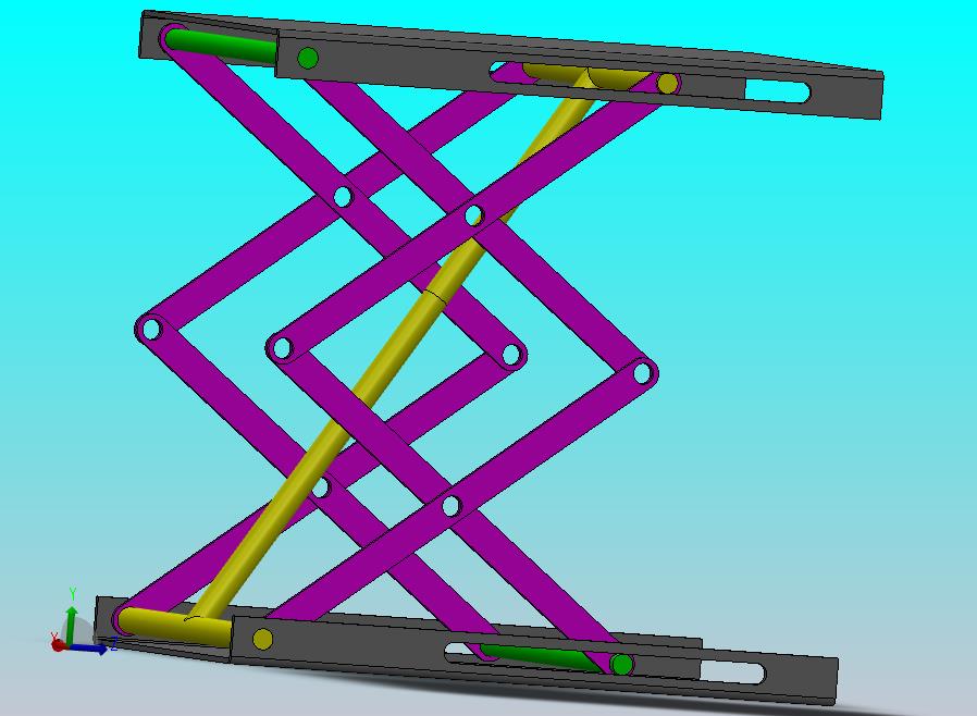 液压剪叉式升降机构3D图纸 Solidworks设计