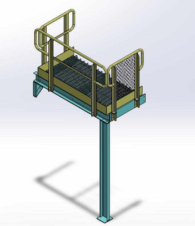 便携式检修平台延伸段3D数模图纸 Solidworks设计