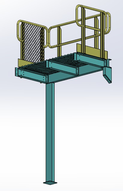 便携式检修平台延伸段3D数模图纸 Solidworks设计