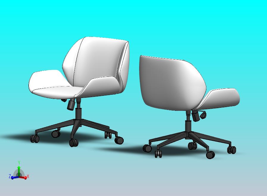 包覆款办公工学椅3D数模图纸 Solidworks设计