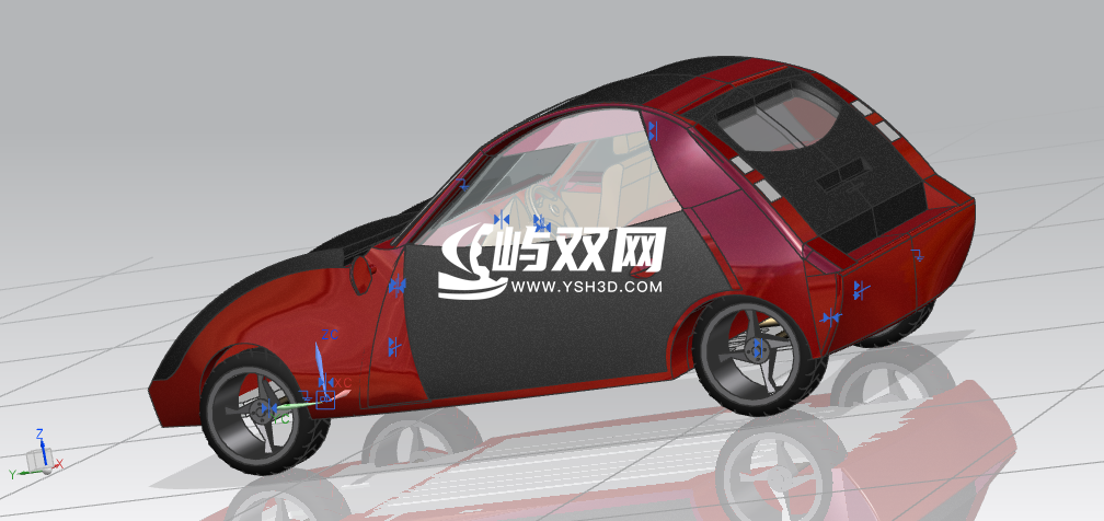 微型双座小汽车模型设计图纸