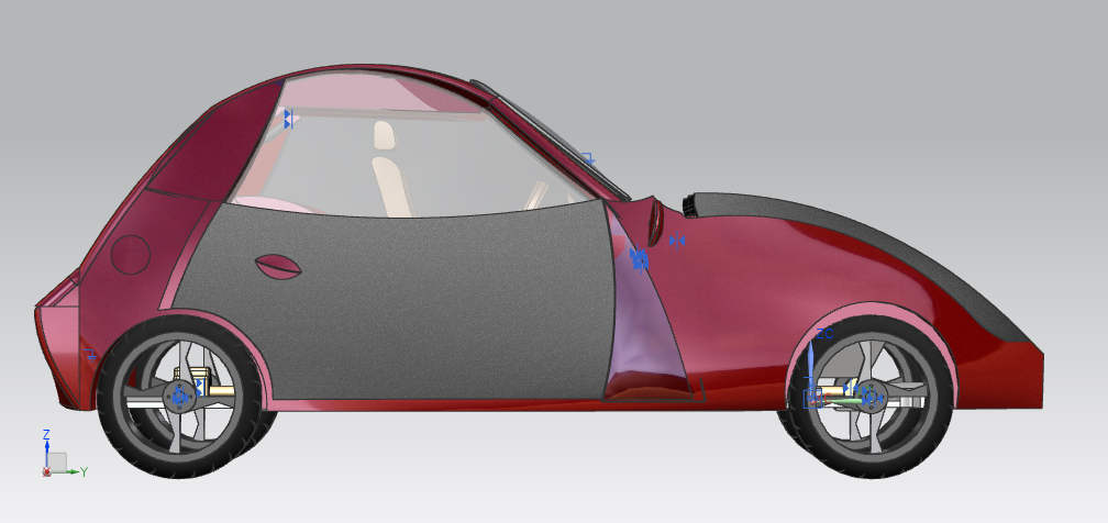 微型双座小汽车模型设计图纸