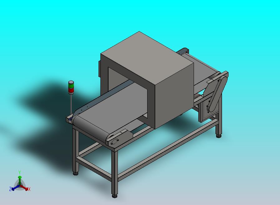 带金属探测器的传送带