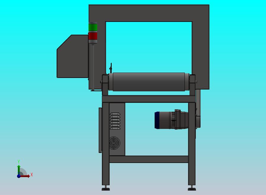 带金属探测器的传送带