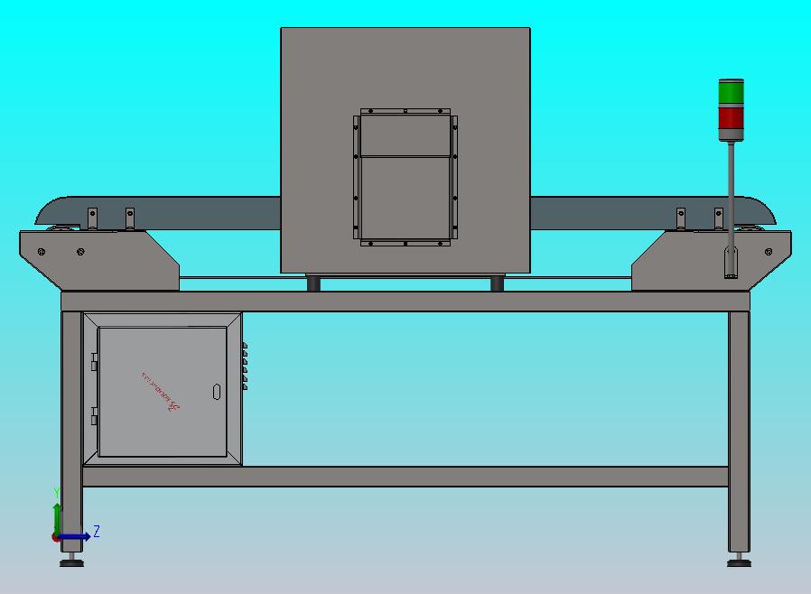 带金属探测器的传送带