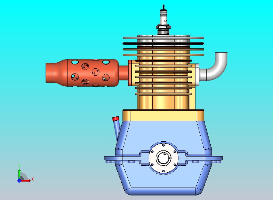 带消音装置的发动机模型