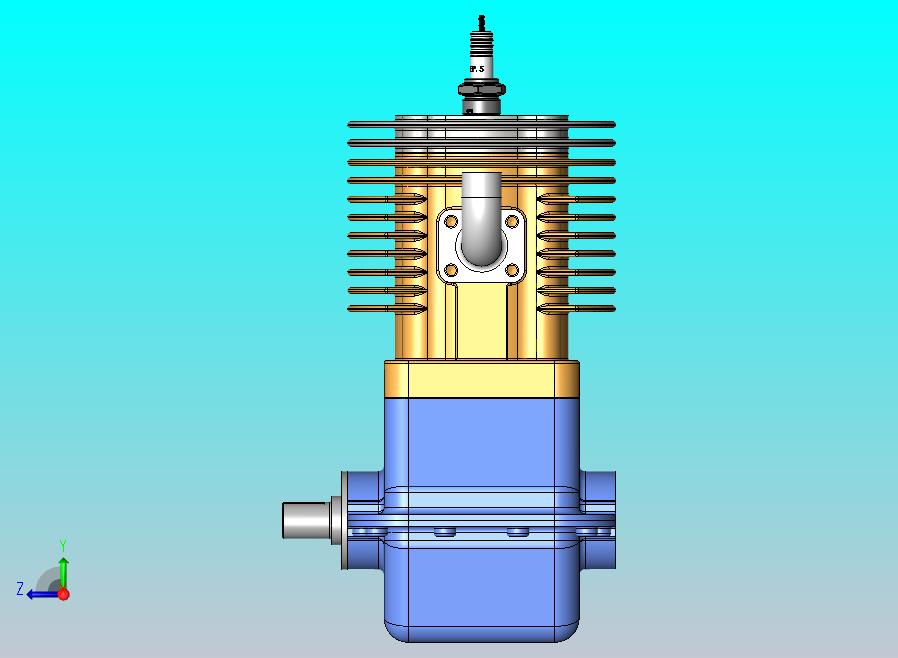 带消音装置的发动机模型
