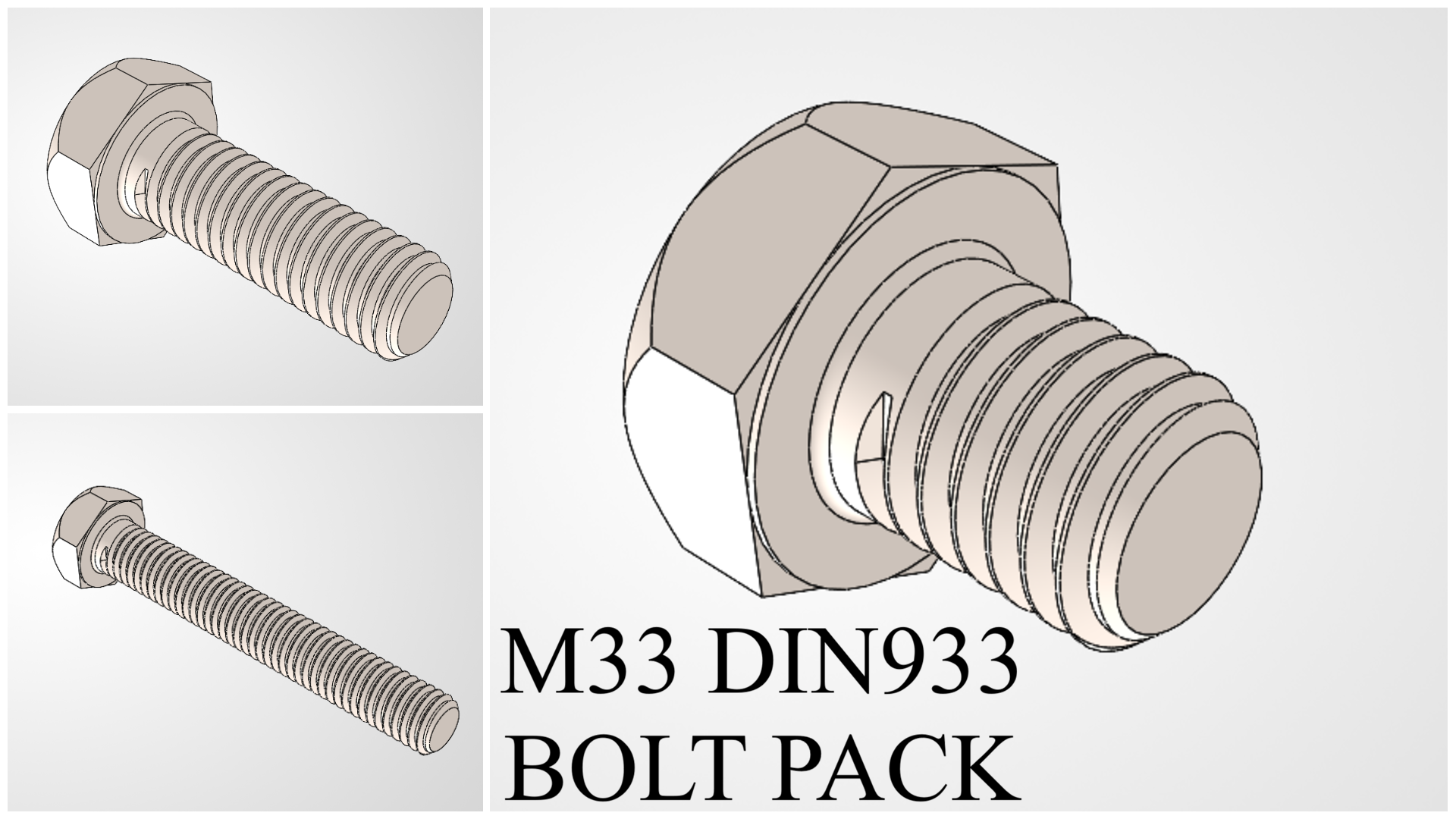 M33 六角头螺栓 DIN933