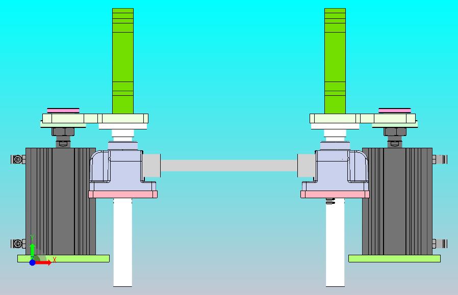 同步升降器的双气缸顶升机构