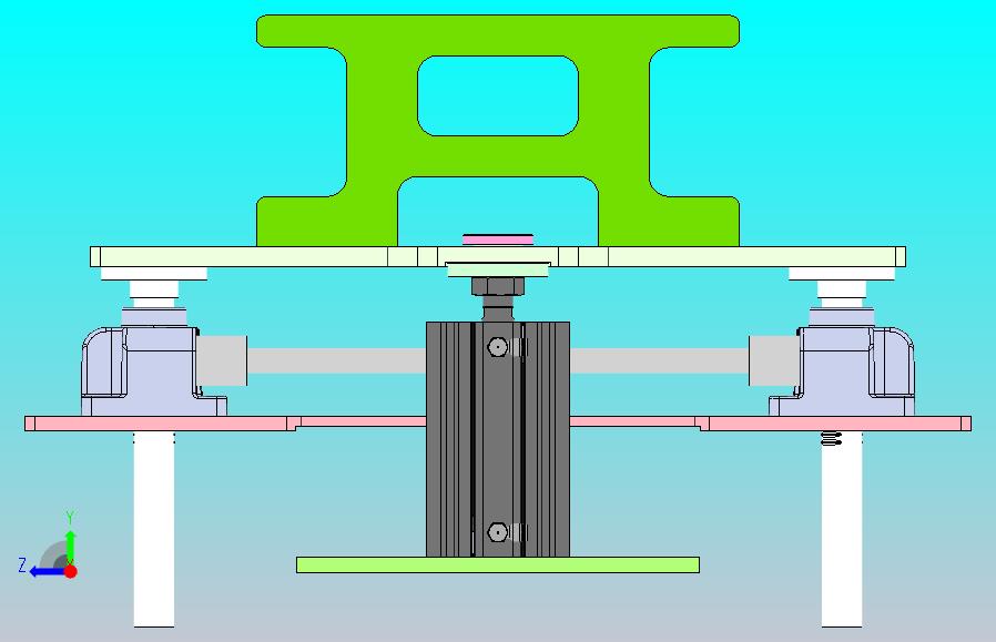 同步升降器的双气缸顶升机构