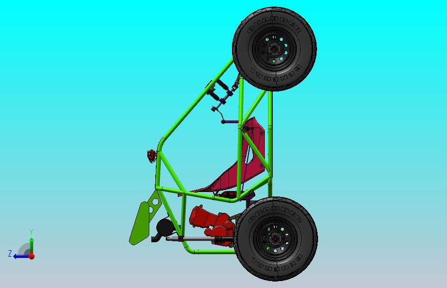 单座钢管越野车模型SW