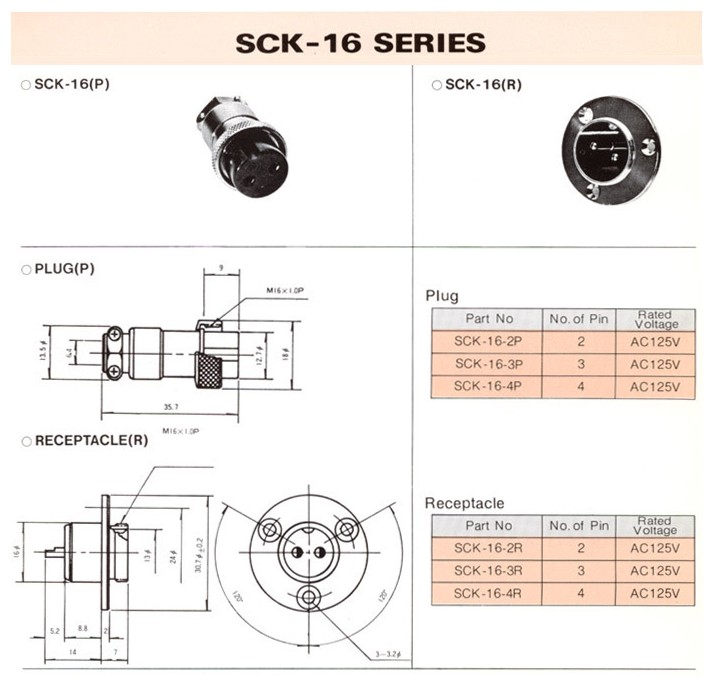 16mm 圆形连接器