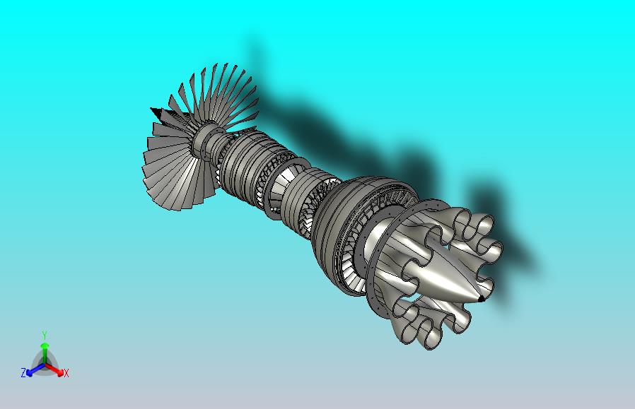 高细节涡轮风扇发动机
